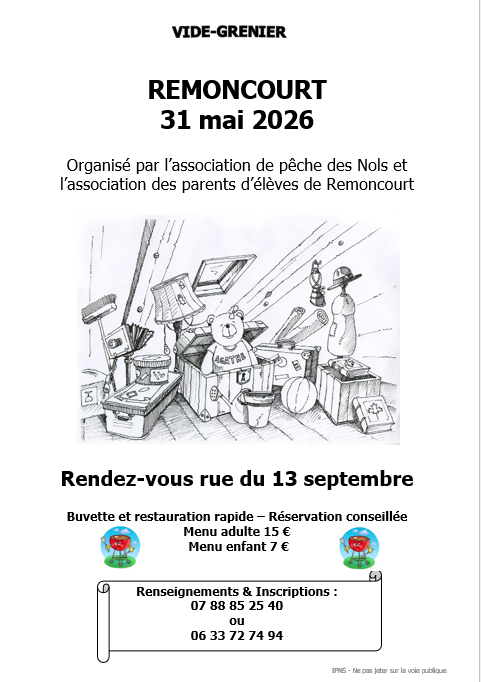 VIDE GRENIER à REMONCOURT
